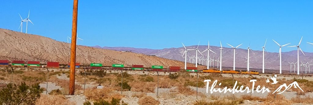 Container train at Palm Springs California