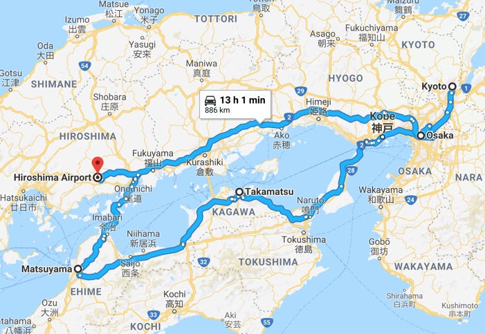 Hiroshima, Shikoku & Kansai Japan Self Drive Itinerary - A complete Guide